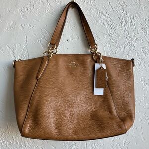 Coach Kelsey Tan Pebbled Leather Tote Bag